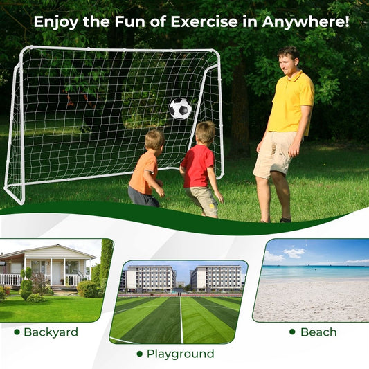 Coast Voetbaldoel - met 6 Grondpennen - Weerbestendig - 215 x 152 cm - Wit