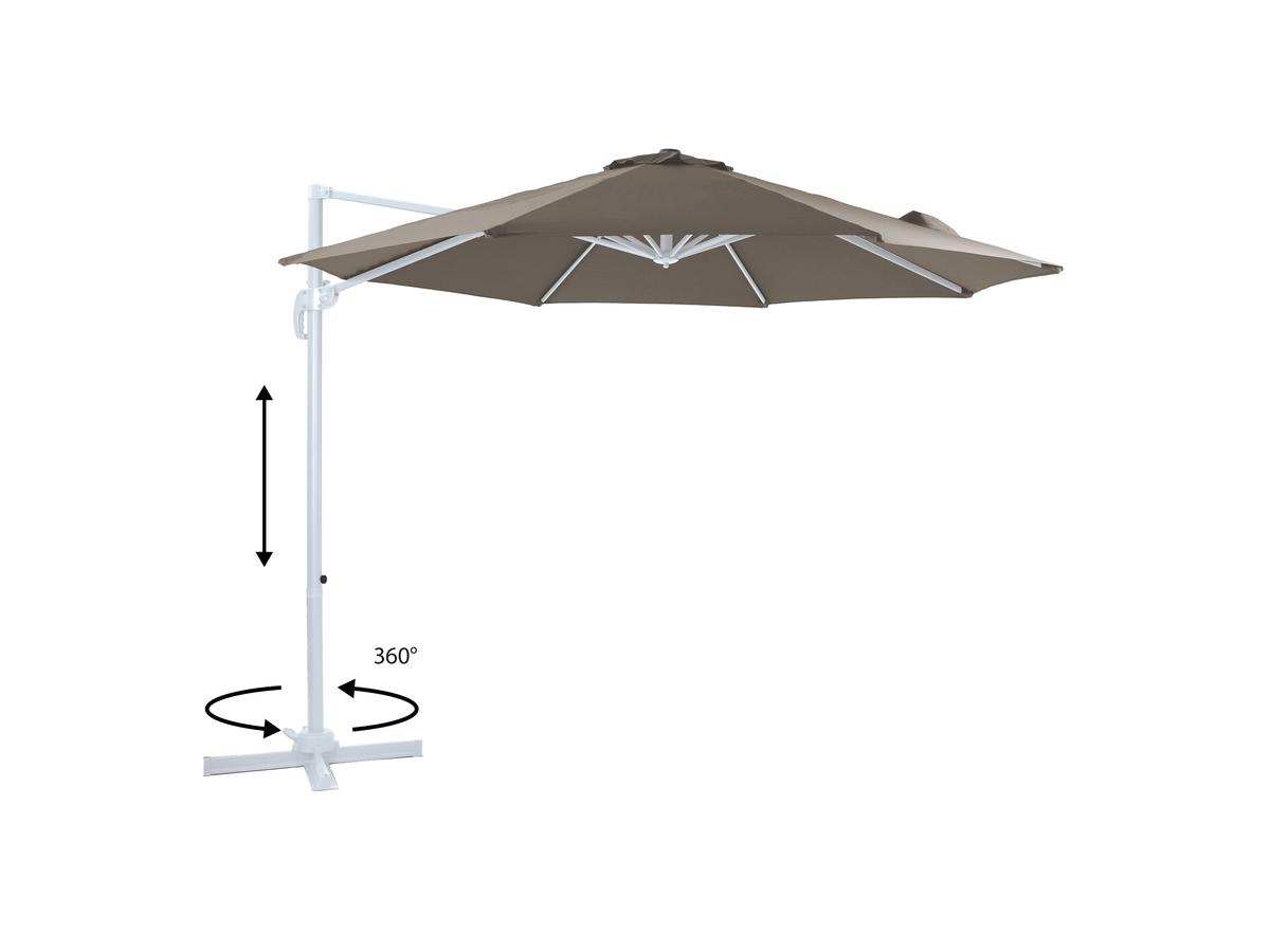 AXI Zweefparasol Marisol - Ø 300 cm - Taupe - White Pole