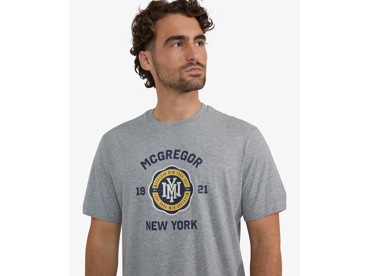 McGregor 1921 NY T-Shirt Heren XL Donkergrijs Melange