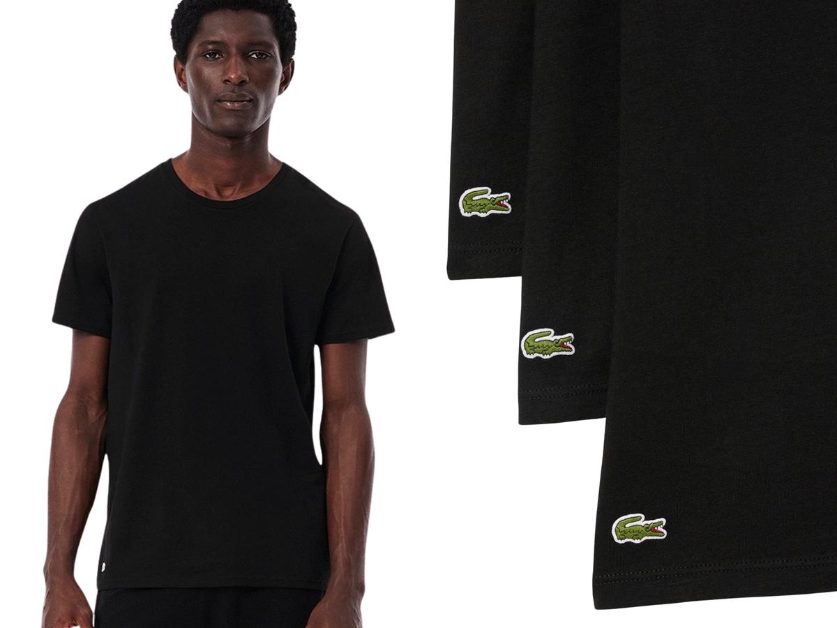 Lacoste Basic T-Shirt - 3-Pack - maat XXL - White/Silver Chine-Black