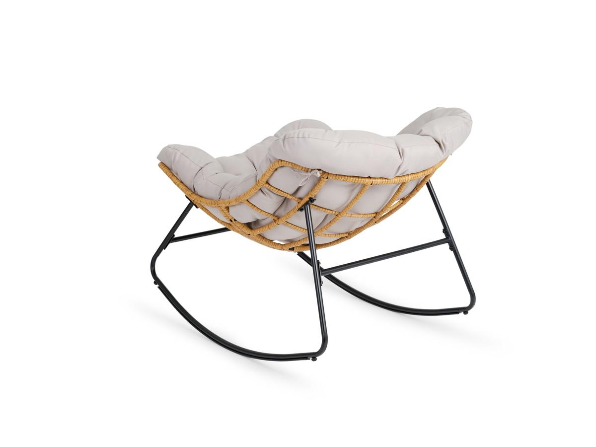 Lifa Garden Rotan Rocking Stoel met Kussen - Naturel - 110x70x90 cm