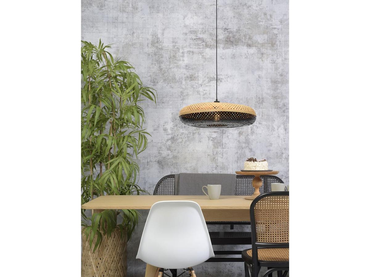 Good&Mojo Palawan Hanglamp - Bamboe en Zwart - Ø 60 cm x 15 cm