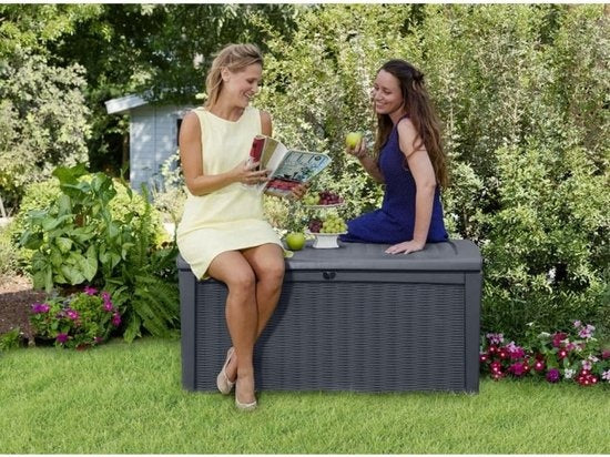 Keter Borneo Opbergbox - 416L - 129,5x70x62,5cm - Grafiet