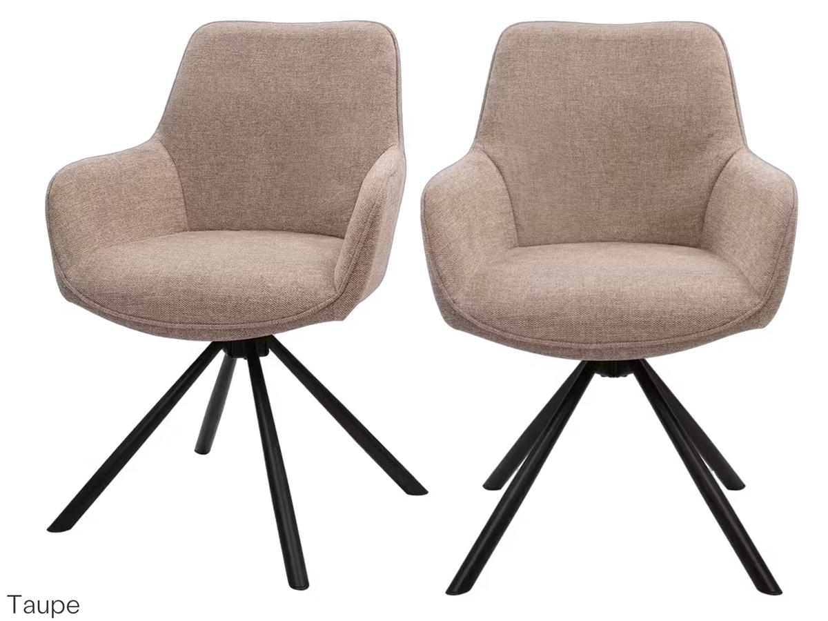 Dutchbone Oliver Draaibare Eetkamerstoel - Terra Stof - Duo Set