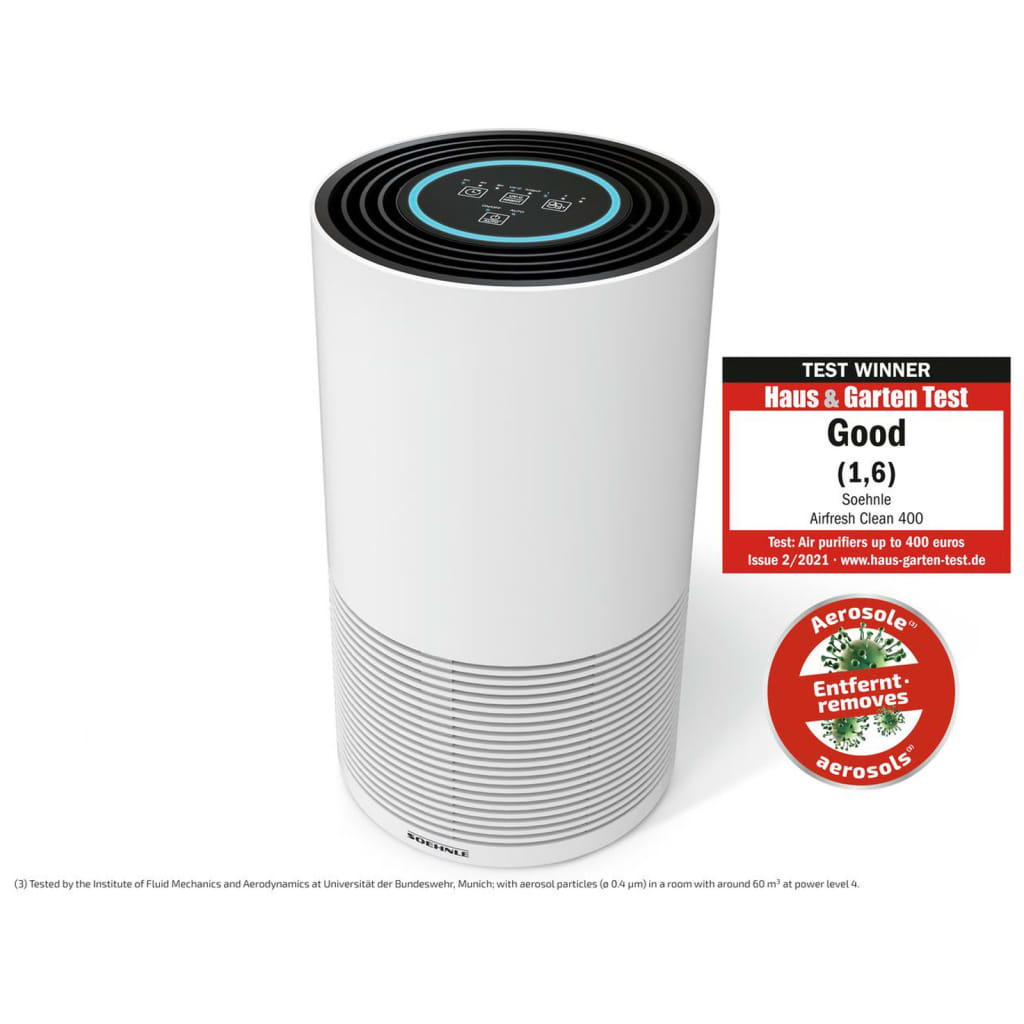 Soehnle Air Purifier 400 - Luchtreiniger - HEPA filter - 240 W - Wit - 145m3/u - 27x43.5x27 cm