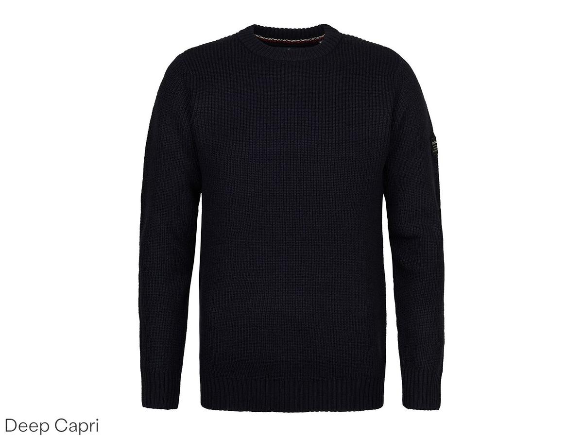 Petrol Gebreide Trui met Ronde Hals - Basic Design - maat XXL - Deep Black