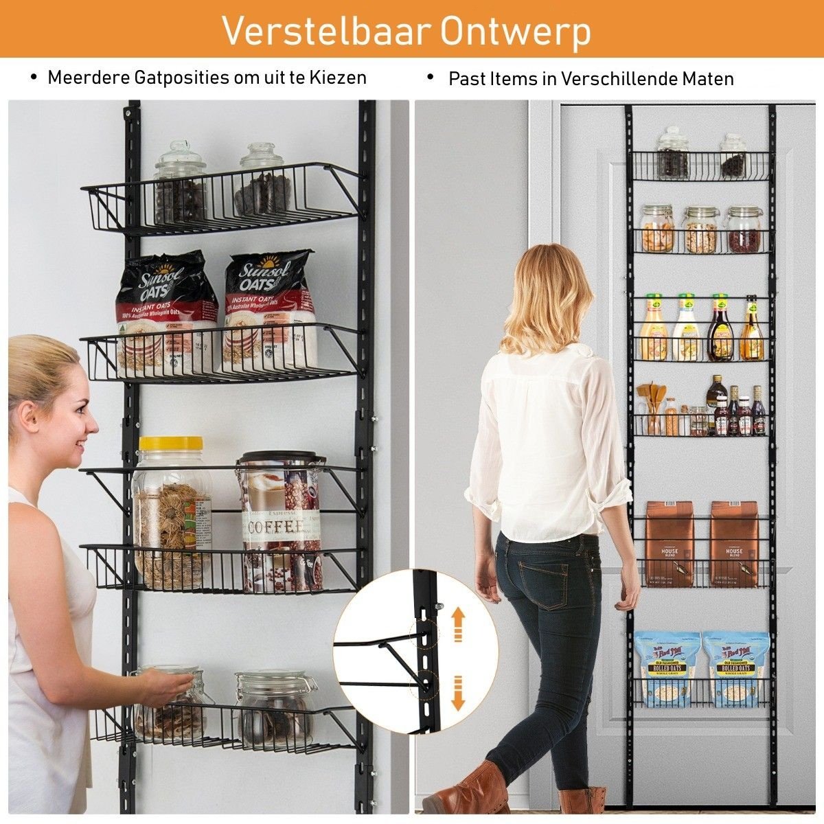 Coast Opslagrek - 6 Laags - 43 x 13 x 196,5 cm - Zwart - Ijzer