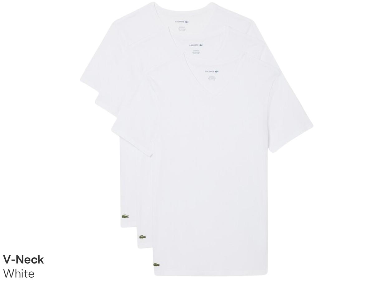 Lacoste Basic T-Shirt - 3-Pack - maat XXL - White/Silver Chine-Black