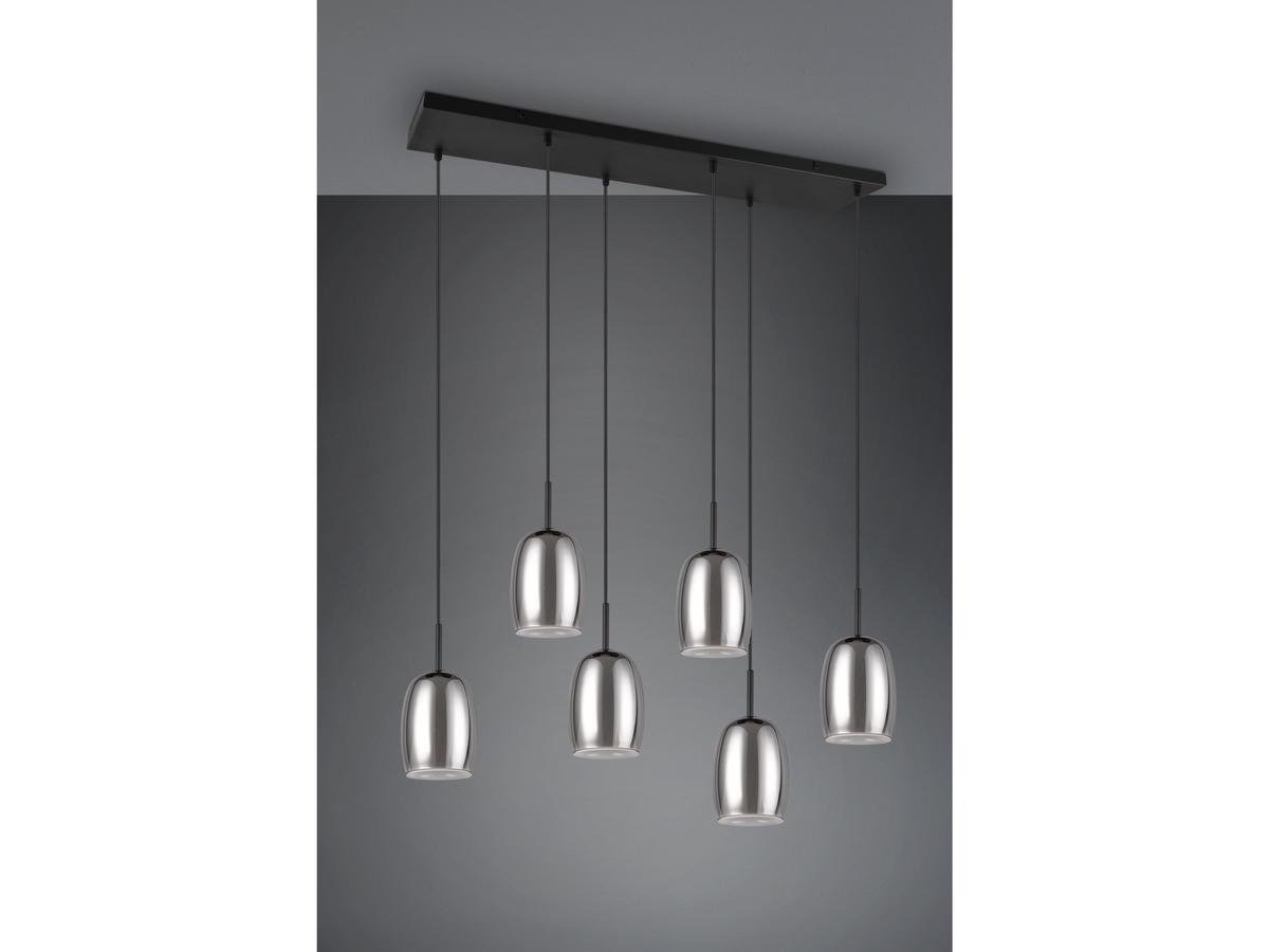 Trio Select Barret Hanglamp - 6x E14 Fitting - Zwart - 60 cm Diameter