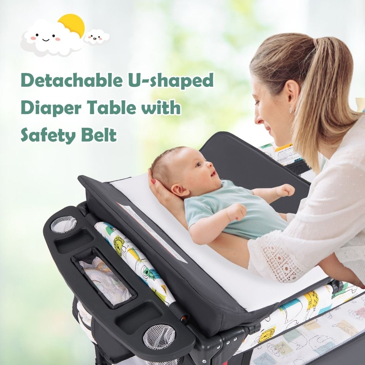 Coast Multifunctionele Baby Ledikant - 76 x 108,5 x 83 cm - Grijs