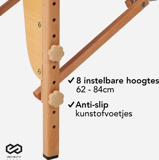 Infinity Goods Massagetafel - Inklapbaar - 250KG Draagvermogen - 8 Hoogtestanden - Incl. Opbergtas - Behandeltafel - Zwart