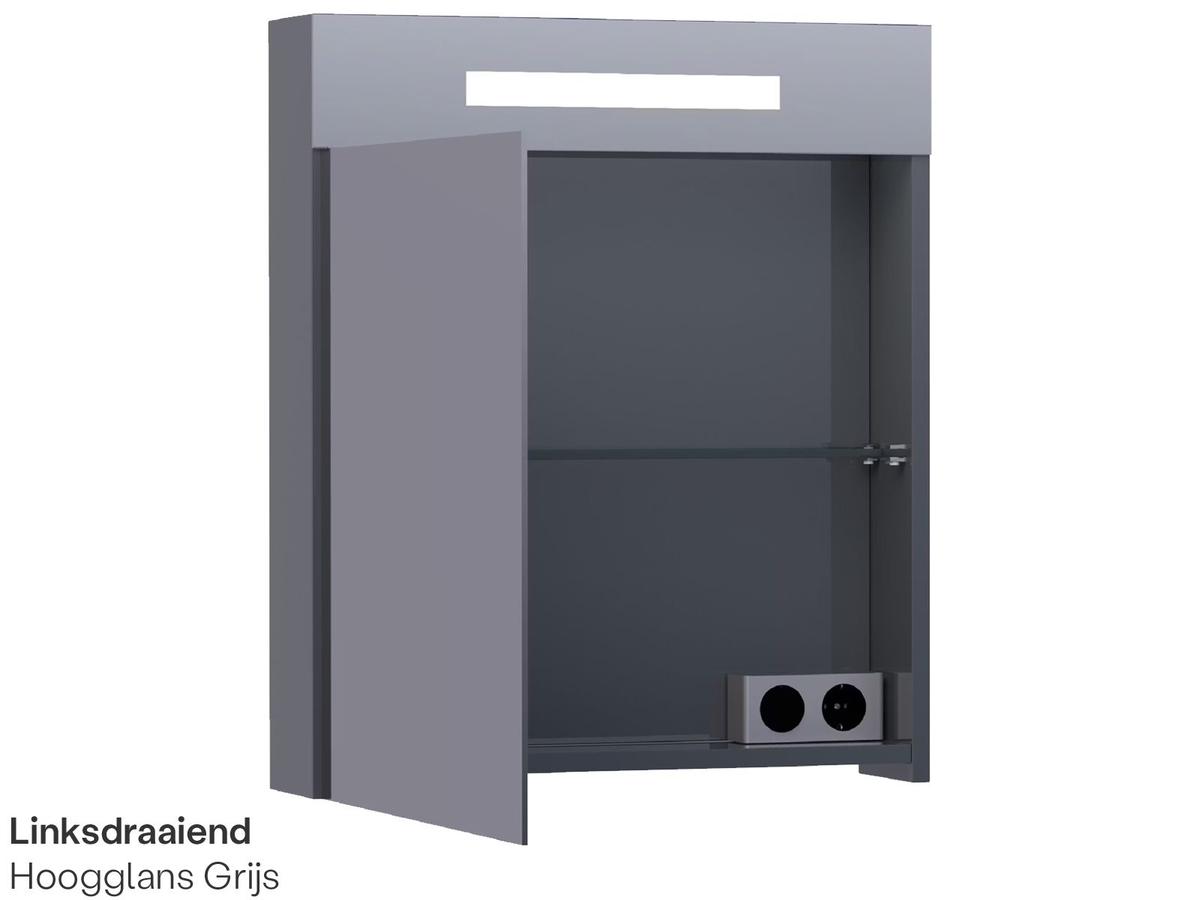 Brauer Double Face 60 Spiegelkast - 60 cm - Black Diamond - Linksdraaiend