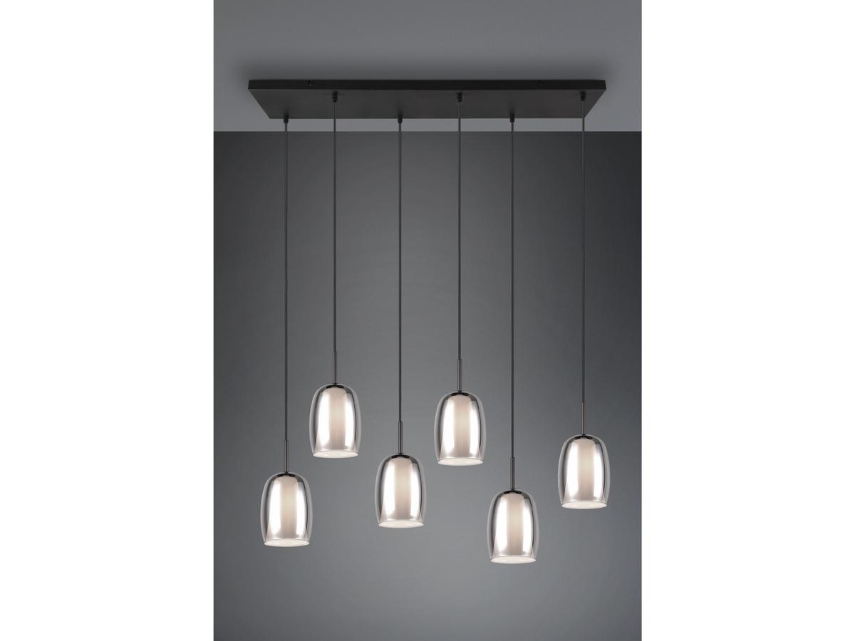 Trio Select Barret Hanglamp - 6x E14 Fitting - Zwart - 60 cm Diameter