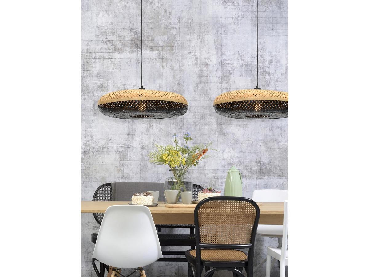 Good&Mojo Palawan Hanglamp - Bamboe en Zwart - Ø 60 cm x 15 cm