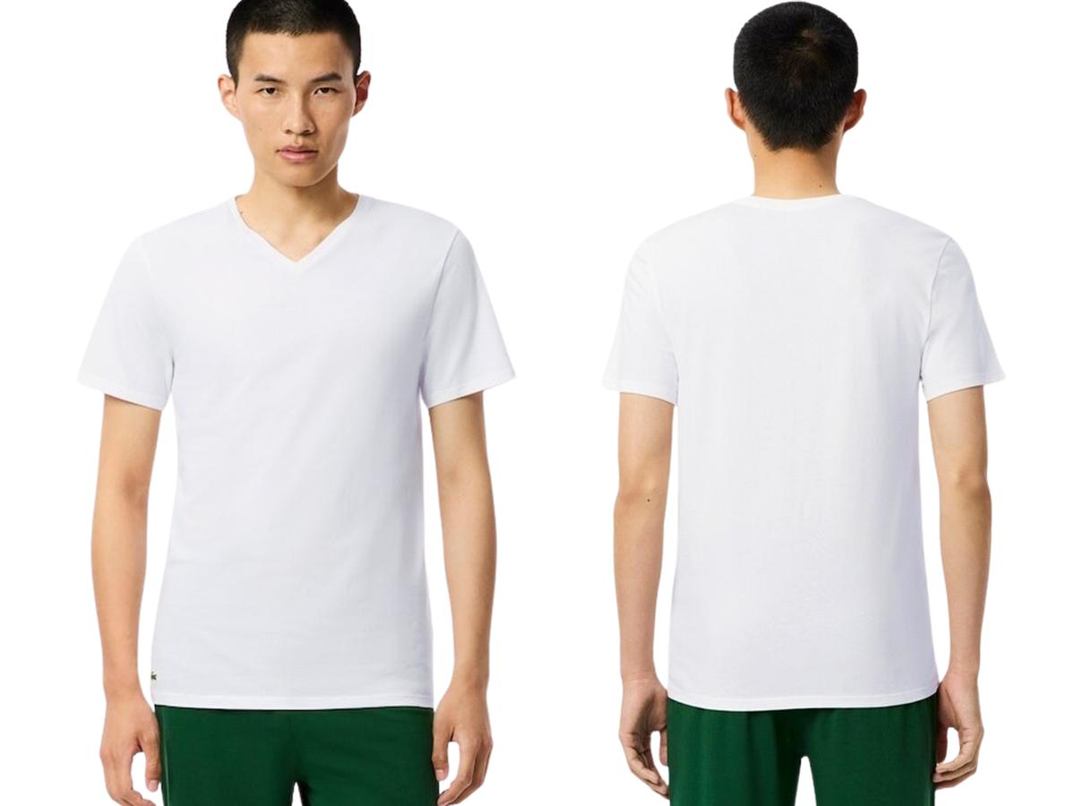 Lacoste Basic T-Shirt - 3-Pack - maat XXL - White/Silver Chine-Black