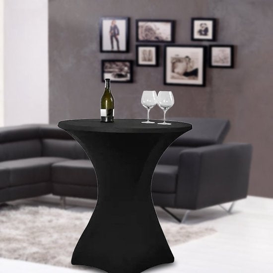 Infinity Goods Stevige Zwarte Statafel Incl. Zwarte Statafelrok - Partytafel - Robuust en Weersbestendig - Inklapbaar - 80cm x 110cm - Feest