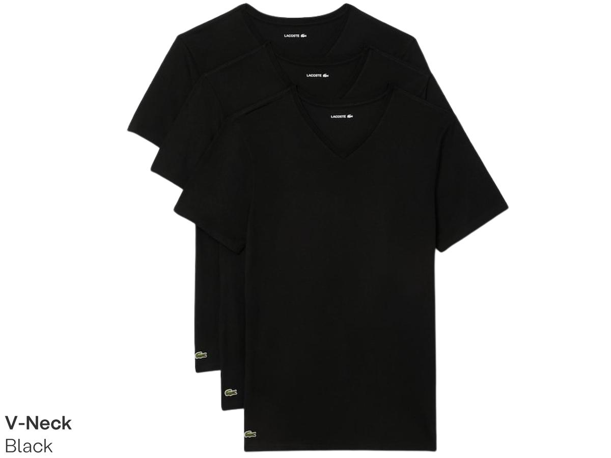 Lacoste Basic T-Shirt - 3-Pack - maat XXL - White/Silver Chine-Black