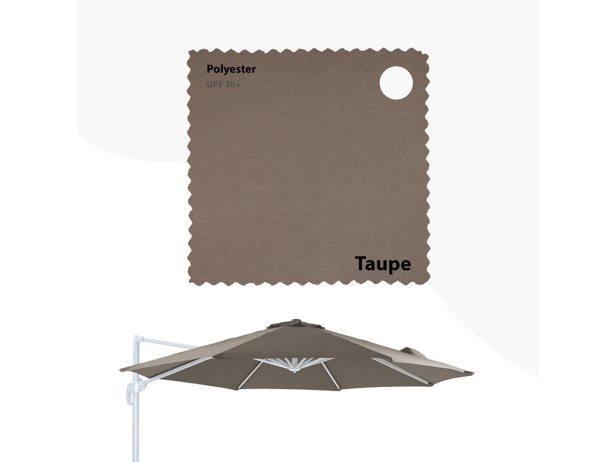 AXI Zweefparasol Marisol - Ø 300 cm - Taupe - White Pole