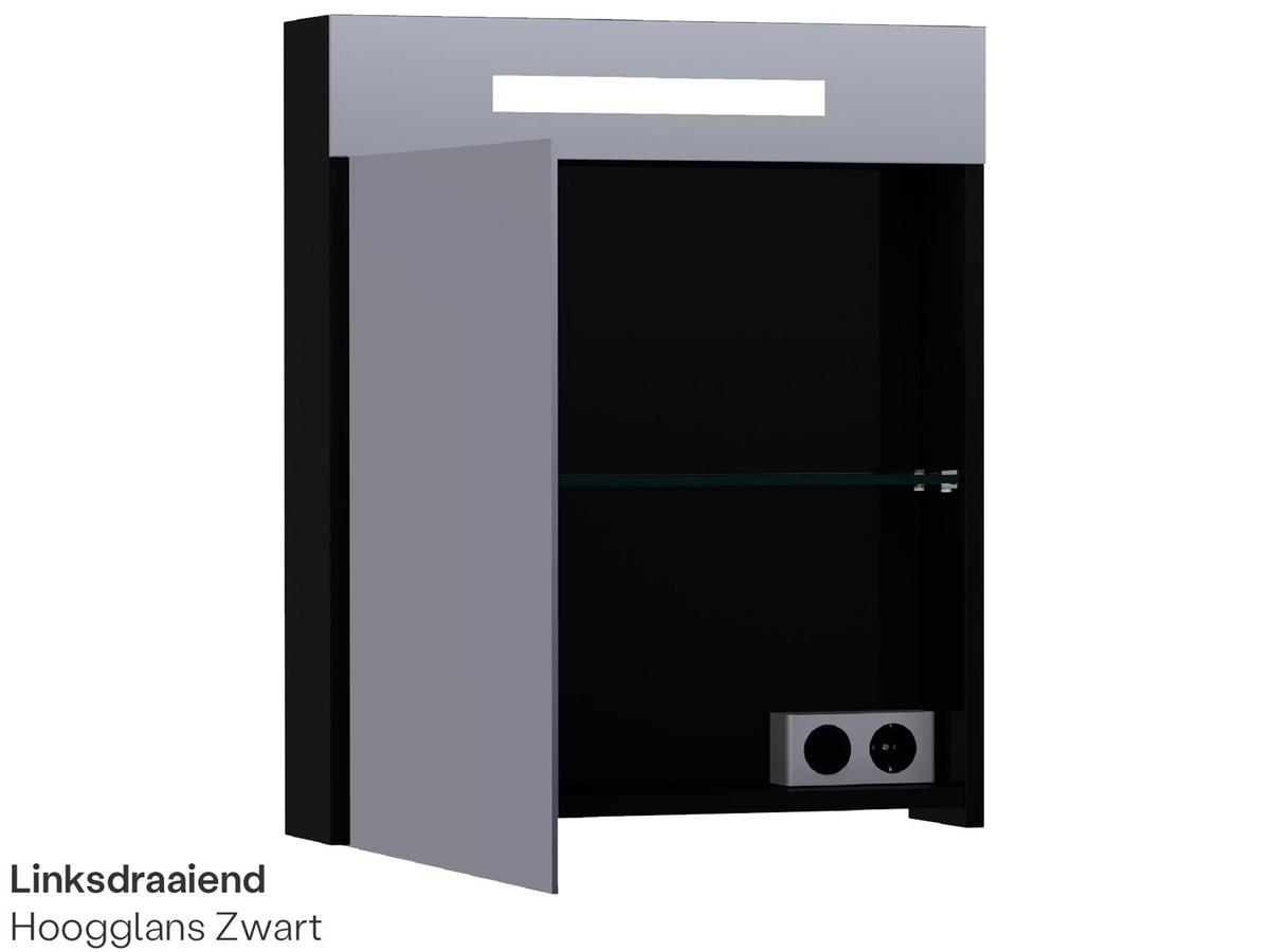 Brauer Double Face 60 Spiegelkast - 60 cm - Black Diamond - Linksdraaiend