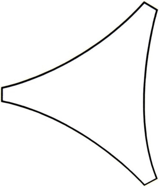 Perel Schaduwdoek, waterdoorlatend, luchtdoorlatend, 3.6 x 3.6 x 3.6 m, 180 g/m², HDPE, driehoek, champagne