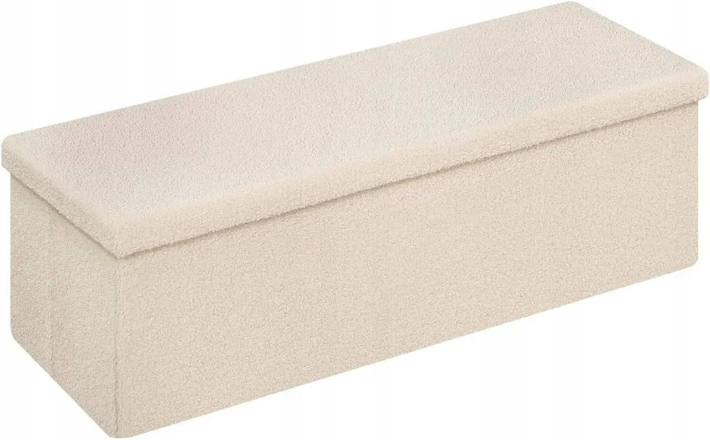 Eugad Opbergbank met Deksel - Beige - 110 x 38 x 38 cm