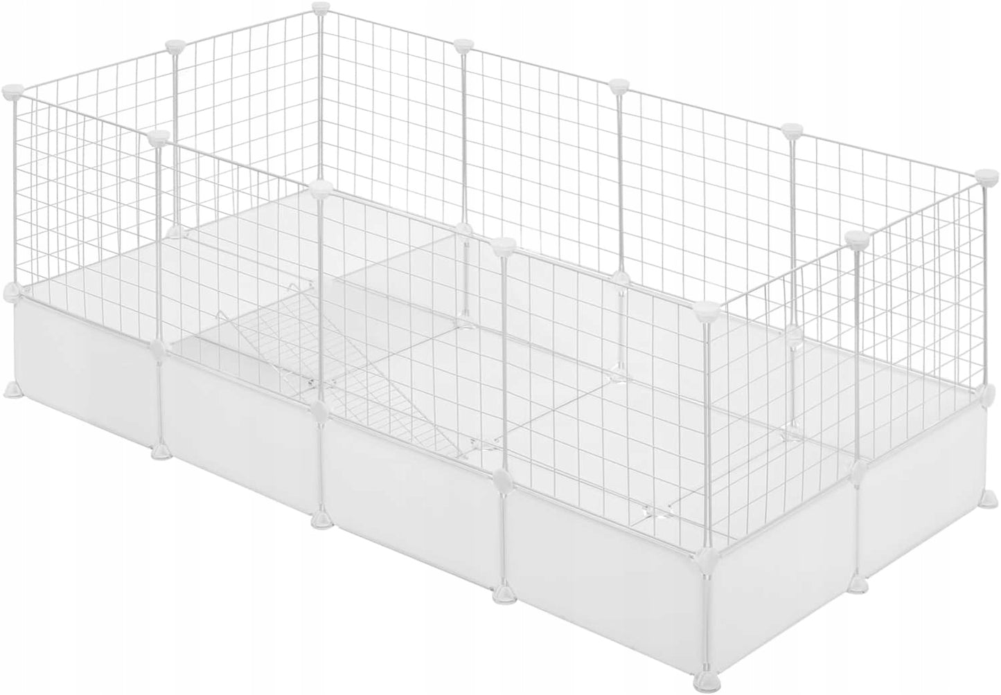 Eugad Modulaire Dierenren met Bodem - Wit - 142 x 71 x 53 cm