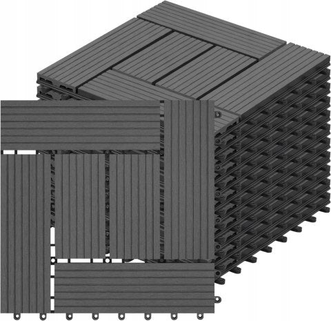 Woltu Terrastegels Set van 11 - Grijs - 30 x 30 cm