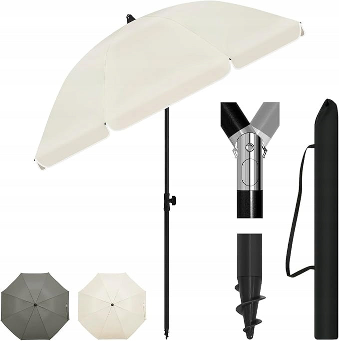 Woltu Balkonparasol Kantelbaar - Beige - 155 x 175 cm