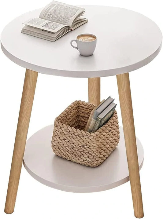 Kzobyd Bijzettafel met 2 Planken - Wit - 38 x 55 cm