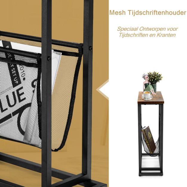 Coast Industrial Side Table 2-fasen smal zachter 48 x 18 x 54,5 cm bruin - zwart