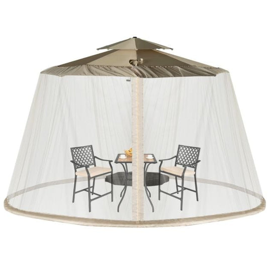 Coast Parasol Muggennet – Insectennet met 2 Deuren en Dubbele Rits 12,5 x 2,3 m – Beige