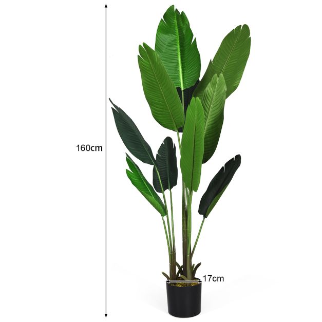 Coast Kunstmatige Tropische Palmboom - 160 cm - Decoratieve Binnenplant - Zwarte Pot