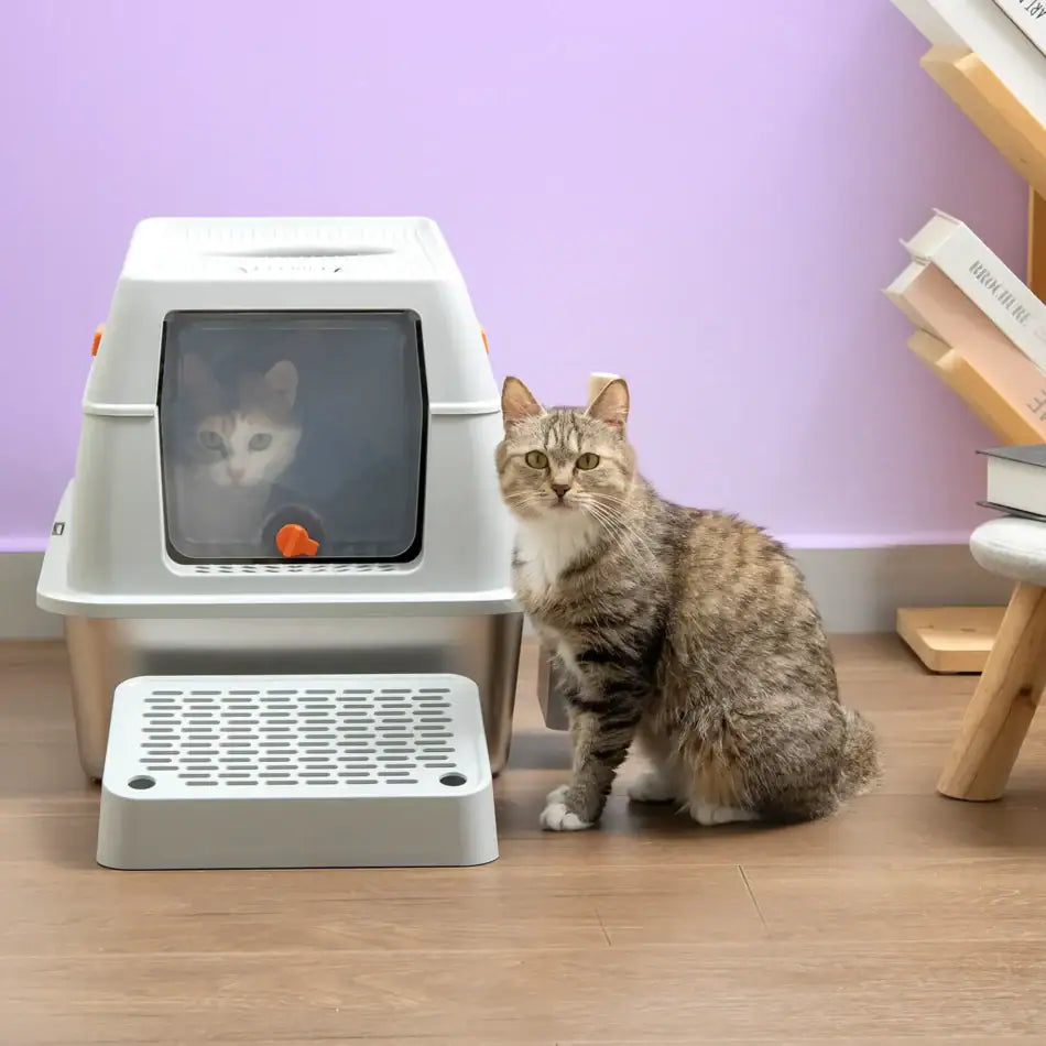 Hop In Kattenbak - RVS - Hygiënisch - Zilver