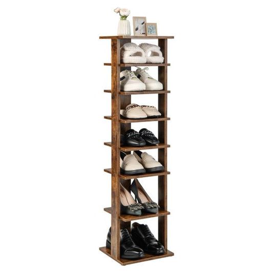 Coast houten schoenenrek 8-traps - 28,5 x 25,5 x 110 cm - Bruin