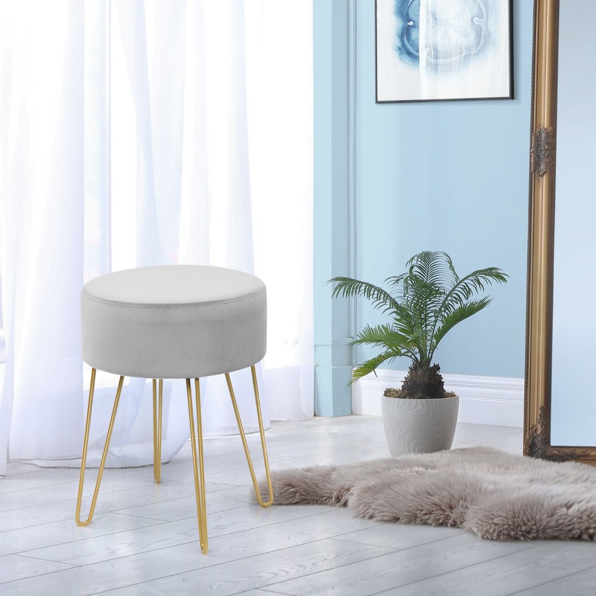 Coast Kruk Fluweel - Max. 100 kg - 39 x 39 x 46 cm - Grijs