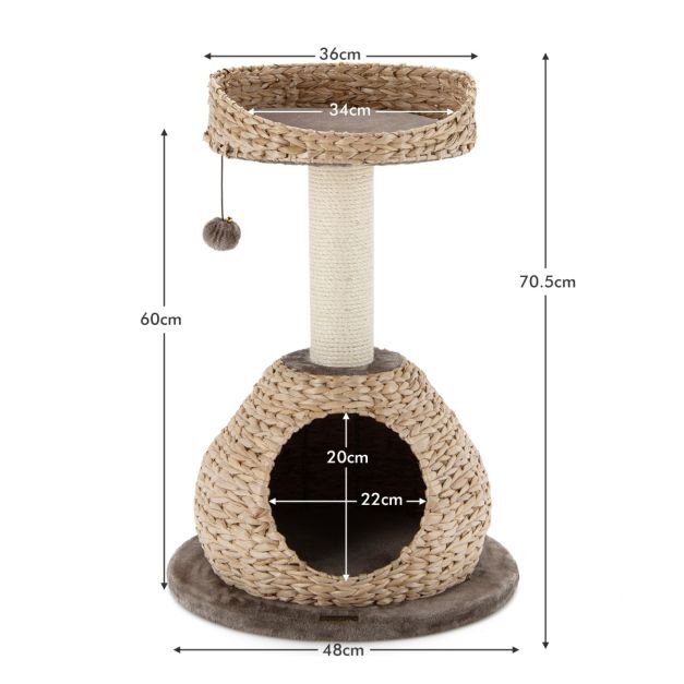 Coast kleine katboom met grot en natuurlijke sisal & handgemaakte mand ? 48 x 70,5 cm