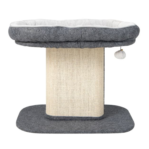 Coast Krabmeubel Kat – Met Zitstok & Sisalplaat – max. 20 kg – 59 x 39,5 x 50 cm – Grijs