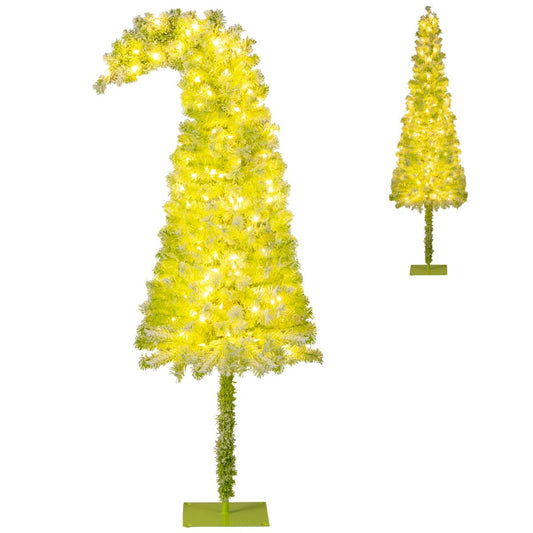 Coast – Kunstkerstboom Met Verlichting En Sneeuw – 50 x 180 cm – Voorzien Van Buigbare Top En 120 Warmwitte LED-Lampen En 8 Lichtmodi – Voor Kerstmis En Winterthema – Groen Sneeuw PVC En Metaal