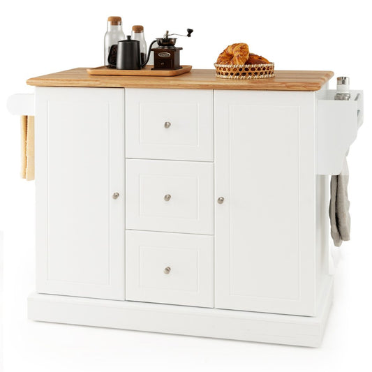 Coast Keukenkast Hout met Werkblad en Handdoekhouder 3 Laden - Wit - 127x46x91,5 cm