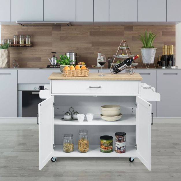 Coast Keukentrolley - Serveerwagen - 116 x 40 x 85 cm - Wit