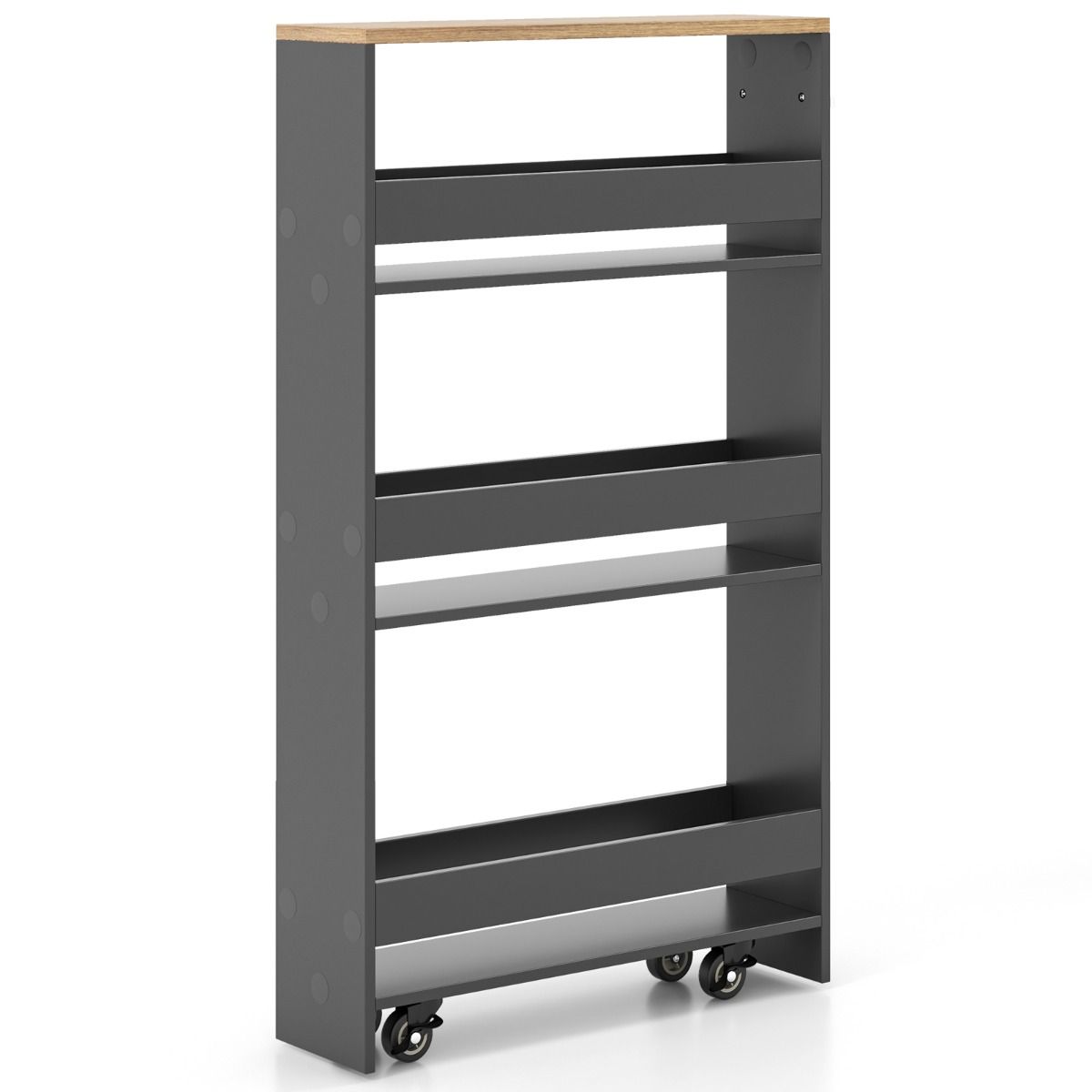 Coast Keukenwagen Op Wielen - 4-Laags - 47.5 x 13 x 80.5 cm - Grijs