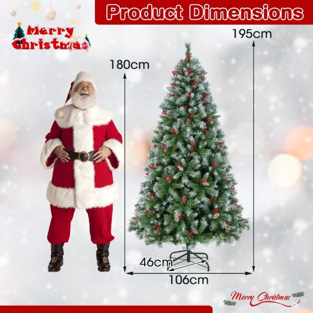 Cost - Kunstkerstboom met Verlichting - 420 Ledlampen - Wit/Groen - 195x106 cm