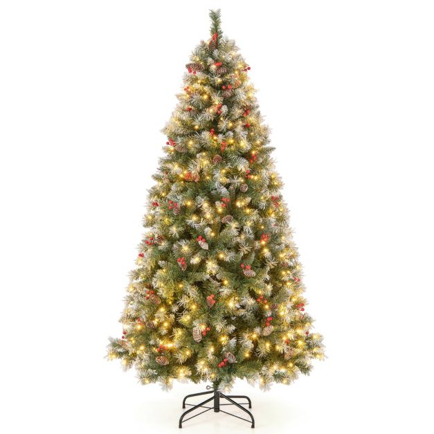Cost - Kunstkerstboom met Verlichting - 420 Ledlampen - Wit/Groen - 195x106 cm