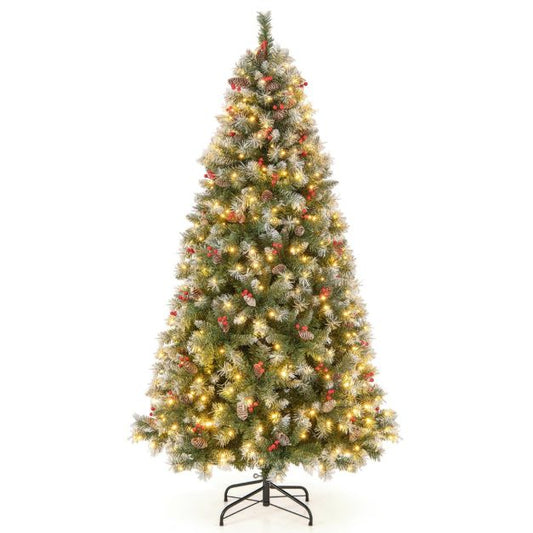 Cost - Kunstkerstboom met Verlichting - 420 Ledlampen - Wit/Groen - 195x106 cm