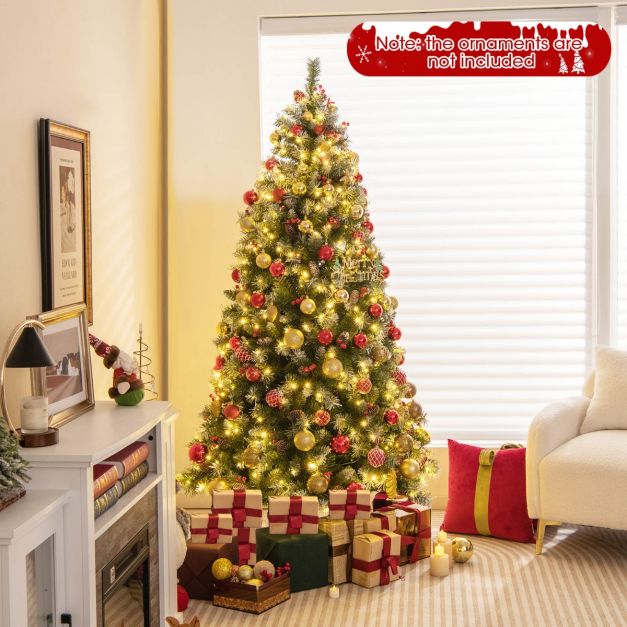 Cost - Kunstkerstboom met Verlichting - 420 Ledlampen - Wit/Groen - 195x106 cm