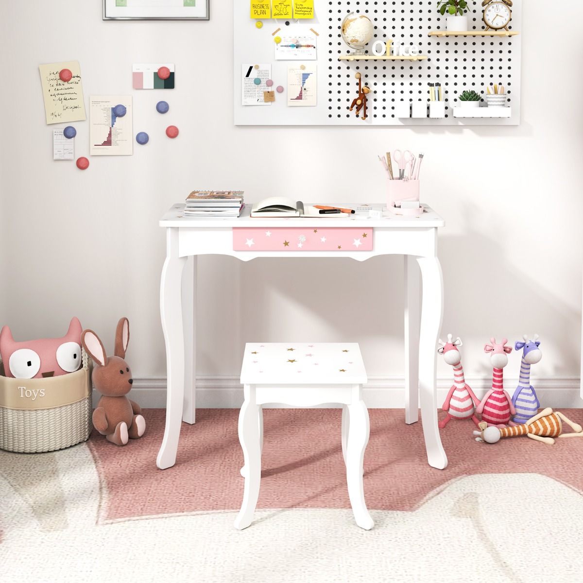 Coast Kinderkapidetafel Princess Frieriertisch met lade opvouwbare spiegel met kaptafel wit