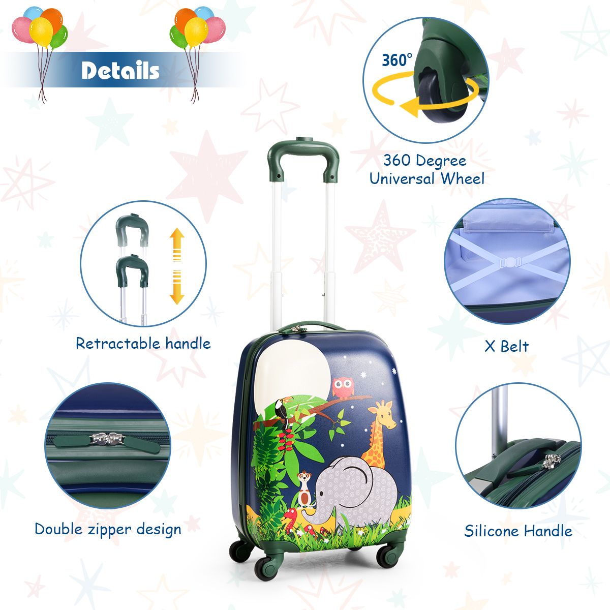 Coast 2-Delige Reisset voor Kinderen - Rolkoffer en Rugzak - Blauw