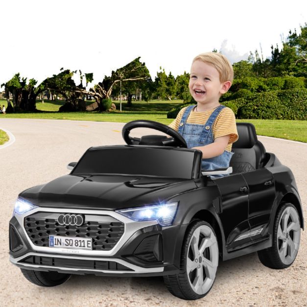 costway 12V Elektrische Auto voor kinderen - audi SQ8 - zwart