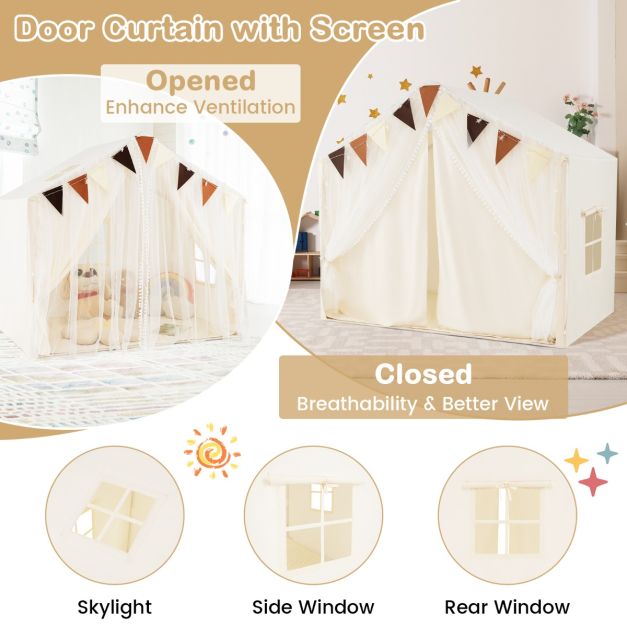 Coast Kindertent met Mat en Verlichting - Wit -