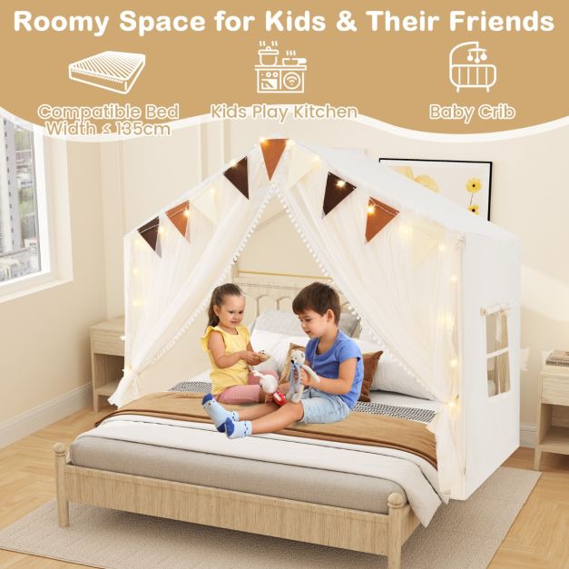 Coast Kindertent met Mat en Verlichting - Wit -